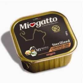 MioGatto Sterilized Poultry and Carrots - для стер. кошек с белым мясом и морковью, без злаков (упаковка 16 штук по 100г)