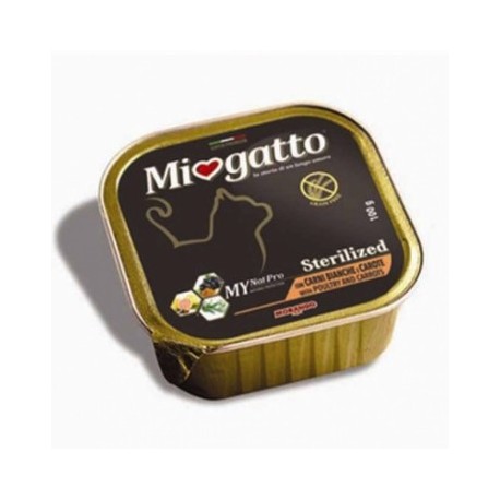 MioGatto Sterilized Poultry and Carrots - для стер. кошек с белым мясом и морковью, без злаков (упаковка 16 штук по 100г)