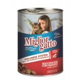 Miglior gatto Beef - консерва для кошек, кусочки с говядиной в соусе, 405г