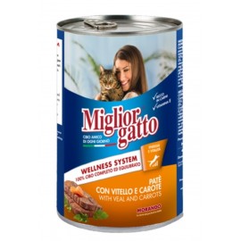 Miglior gatto Veal/Carrots - консерва для кошек, паштет с телятиной и морковью, 400г