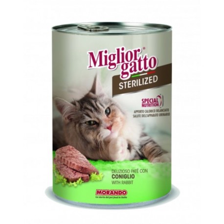 Miglior Gatto Steril - консерва для стерилизованных кошек, паштет с кроликом, 400г