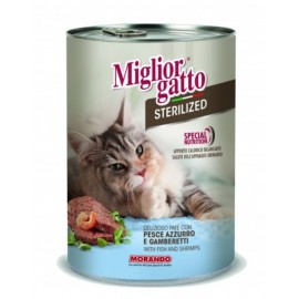 Miglior Gatto Steril - консерва для стерилизованных кошек с паштет с рыбой и креветками, 400г