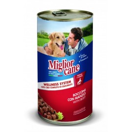 Miglior cane Beef - консерва для собак, кусочки с говядиной, 1250г