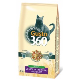 GUSTO 360 - корм для кошек с индейкой, кроликом и овощами