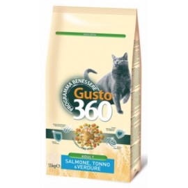 GUSTO 360 - корм для кошек с лососем, тунцом и овощами