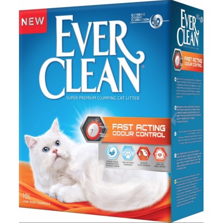 Ever Clean Fast Acting - Комкующийся наполнитель для кошек с мгновенным контролем запаха, 10л