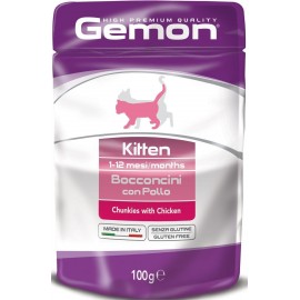 Gemon Kitten Bocconcini with Chicken - пресервы для котят, кусочки с курицей, 100г