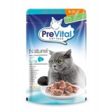 PreVital Naturel for Cats - паучи для кошек с тунцом в желе, упаковка 28 штук по 85г