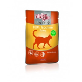 MC Miglior Gatto UNICO TURKEY - паучи для кошек с индейкой (упаковка 48 штук по 85г)