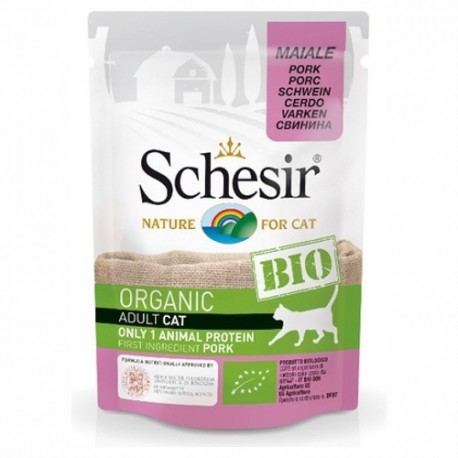 Schesir Bio Organic Pork - пауч для взрослых кошек Свинина, 85г