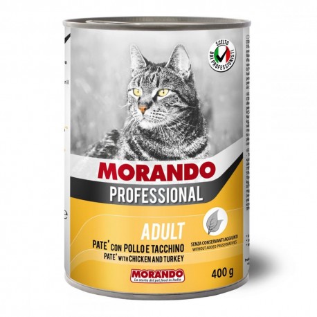 Morando Cat Professional Chicken/Turkey - консерва для кошек, паштет с курицей и индейкой, 400г