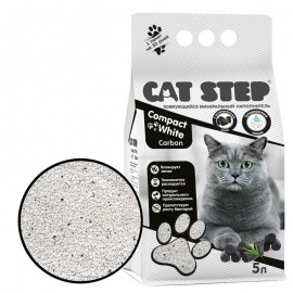 Cat Step Compact White Carbon Наполнитель комкующийся минеральный(5 л)