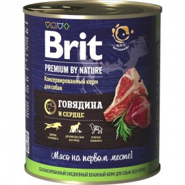 Консервы Brit Premium BEEF&HEARТ - говядина и сердце, 850г, 6 шт