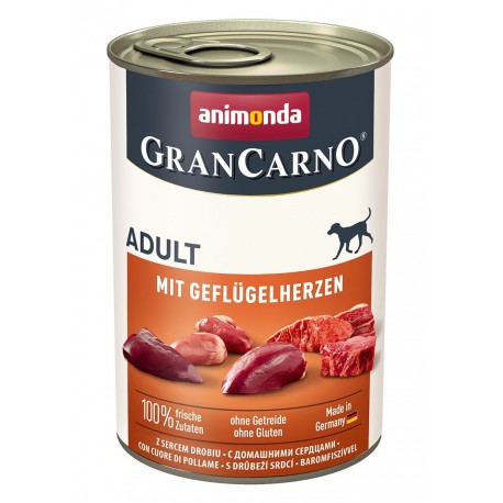 Animonda Gran Carno Fleisch Adult - с сердцем домашней птицы, 400г