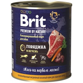 Консервы Brit Premium RED MEAT&LIVER - говядина и печень, 850г, 6 шт