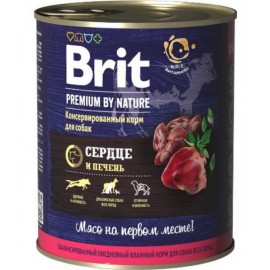 Консервы Brit Premium HEART&LIVER - сердце и печень, 850г, 6 шт