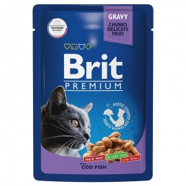 Brit Premium Cat Pouches with Cod Fish, 85 г (14 шт в уп.)