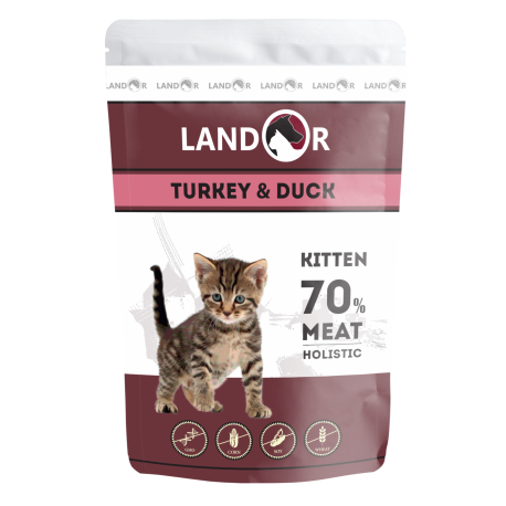 Landor Cat Kitten Turkey and Duck (индейка с уткой), 85 г