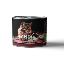 Landor Cat Adult Sterilized Turkey with Cranberries (индейка с клюквой), 200 г