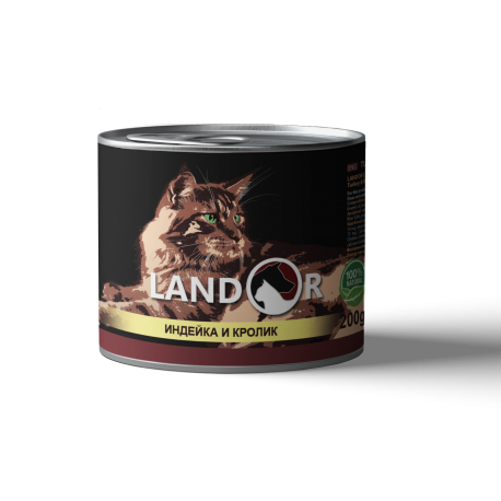 Landor Cat Adult Turkey and Rabbit (индейка и кролик), 200 г