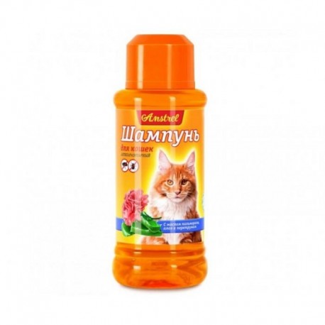 Шампунь Amstrel для кошек антипаразитный с маслом пальмарозы, алоэ и экстрактом пиретрума, 320 мл