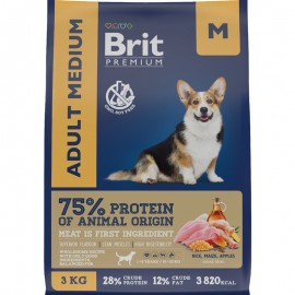 Brit Premium Dog Adult Medium M (курица)