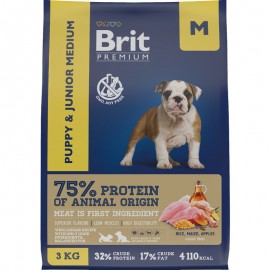 Brit Premium Dog Puppy and Junior Medium M (курица)