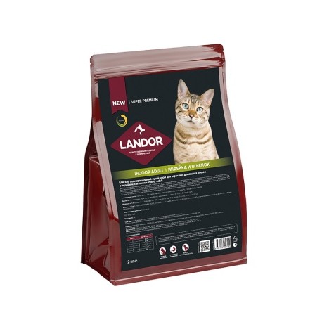 LANDOR Cat Indoor Adult сухой корм для взрослых домашних кошек (с индейкой и ягнёнком)