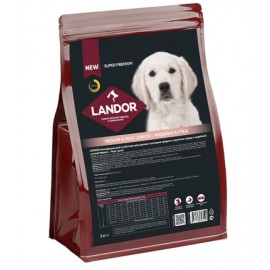 LANDOR Puppy Junior Medium & Maxi сухой корм для щенков средних и крупных пород (c индейкой и уткой)