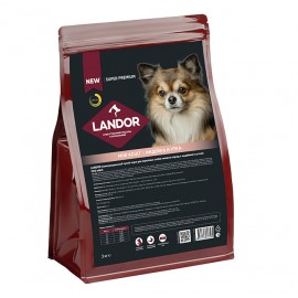 LANDOR Dog Adult Mini сухой корм для взрослых собак мелких пород (c индейкой и уткой)