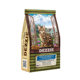 DEZZIE Sensitive Digestion Cat Сухой корм для взрослых кошек с чувствительным пищеварением Индейка с Курицей