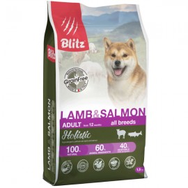 BLITZ ADULT LAMB & SALMON беззерновой корм для собак (ягнёнок и лосось)