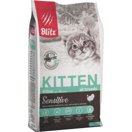 BLITZ KITTEN полнорационный сухой для котят,беременных и кормящих кошек (индейка)