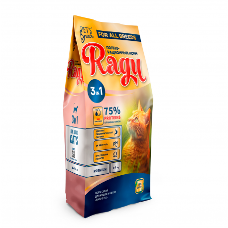 PET’S BRUNCH сухой корм для кошек и котов «RAGU 3 in 1»