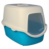 40275 Туалет "TRIXIE" для кошек " Vico ", со сьемной крышей и дверью, аквамарин-кремовый, 40*40*56 см