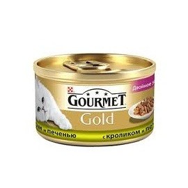 Консервы для кошек Gourmet "Gold" с кроликом и печени, 85г