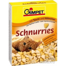 Gimpet Schnurries Витаминизированные сердечки с таурином и курицей для кошек (650шт)