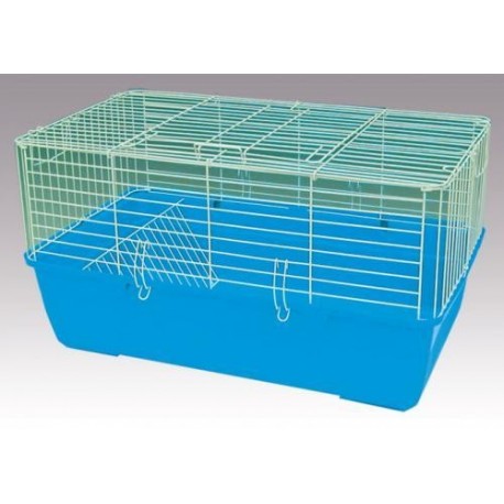 R1F Клетка для кроликов, морских свинок и др., "эмаль" , крашенная, зелёная, 60х36х40 см