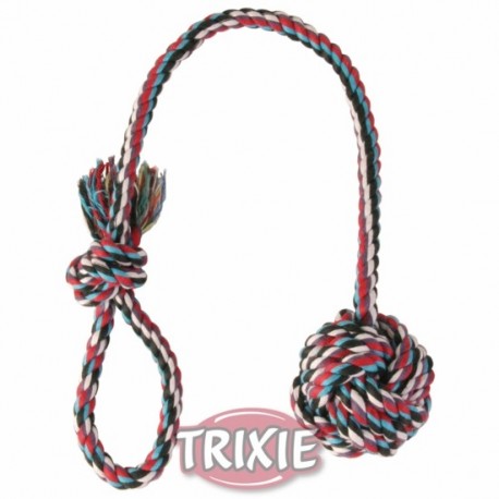 3268 Игрушка "TRIXIE" для собаки "DENTAfun" в виде верёвки с узлом и ручкой 30см/5,5см