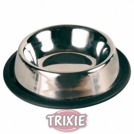 2469 Миска "TRIXIE", металлическая, для кошек с каучуковым кольцом 0,2л/диам.11см