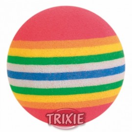 4097 Игрушка "TRIXIE" для кошки каучукавая, мячик радужный,диам.3,5см (4шт)