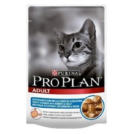 Пресервы Pro Plan для взрослых кошек кусочки в желе (кролик), 85г