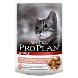 Пресервы Pro Plan  для взрослых кошек кусочки в желе (лосось), 85г
