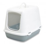 026500WG Туалет-домик "SAVIC" "Oscar" для кошек, 50х37х39см,светло-серый/серый, пластик