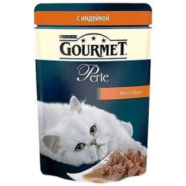 GOURMET Perle Индейка Мини-филе в подливке, для кошек (85 г)