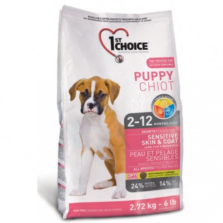 1st Choice Puppy Puppy Sensitive Skin & Coat - корм для щенков всех пород с чувствительной кожей и шерстью (ягненок и рыба)