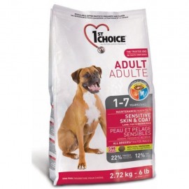 1st Choice Adult Sensitive Skin & Coat - корм для собак всех пород с чувствительной кожей и шестью (ягнёнок и рыба)