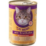 CAT Menu полнорационный консервированный корм для кошек, с домашней птицей (40 штук по 415г.)