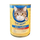 CAT Menu полнорационный консервированный корм для кошек, с печенью (40 штук по 415г.)