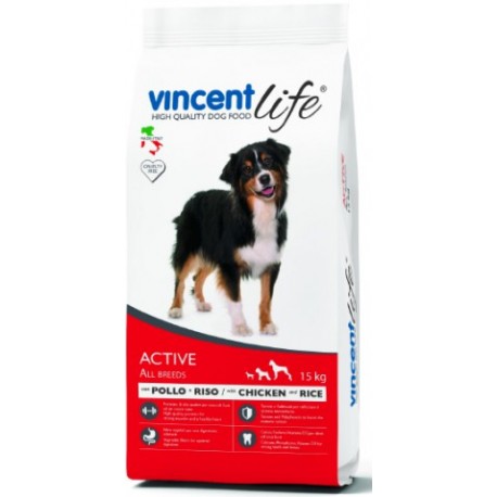 Vincent Life Active Chicken & Rice - корм для активных собак с курицей и рисом